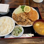 れんこん - ハムカツ&しょうが焼き定食