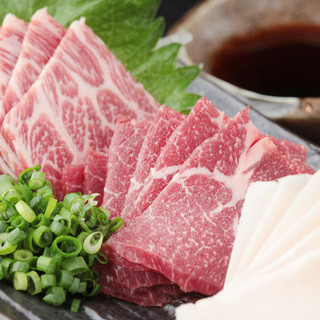 Assorted finest horse sashimi directly from Kumamoto