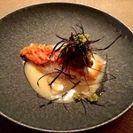 薪焼ステーキ コケット - 金目鯛うろこ焼き、秦野野菜茄子のキャビアドオーベルジーヌ