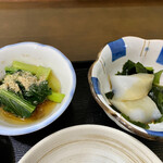 ささら - 小松菜おひたし いか刺身