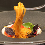 カーサ・デル・チーボ - ﾊﾞﾌﾝｳﾆとﾌﾙｰﾂﾄﾏﾄの冷製ｽﾊﾟｹﾞｯﾃｨ