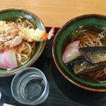 道の駅河野 - 天ぷらうどん、北前そば 各650円