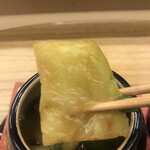 赤坂 菊乃井 - 昼懐石１３３１０円。賀茂茄子揚げ出し。軽く揚げた賀茂茄子をお醤油強めの出汁で炊いたものです。茄子の旨味もたっぷりです（╹◡╹）（╹◡╹）