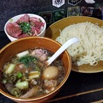 塩そば専門店 桑ばら - 本鮪脳天のネギマつけそば＋本鮪脳天丼