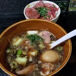 塩そば専門店 桑ばら - 本鮪脳天のネギマつけそば＋本鮪脳天丼