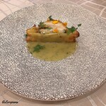 プチレストラン ブーケ・ド・フランス - 鮑とﾎﾀﾃのﾑｰｽのﾊﾟｲ包み焼