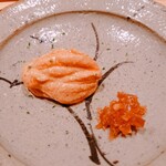 鮨 さかい - あん肝と刻んだ奈良漬け