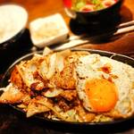 Harajuku Okonomiyaki Andoteppanyaki Yaiyai - 国産豚生姜焼き定食