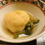 道人 - 9.【止肴】
      玉蜀黍の飛龍頭（ひろうす=がんも）、干しゼンマイ