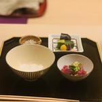 道人 - 10.【〆】
      煮えばな、ご飯、鯛アラの赤出汁、お新香
      和歌山：鰹漬け、本枯節