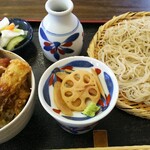 Nihachi Soba Hirai - もり蕎麦と、とり天丼のセット