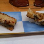 寿司割烹 魚紋 - 穴子。塩、ツメ。