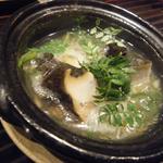 お料理 佐藤 - アワビの鍋物。ぐつぐつ…。
