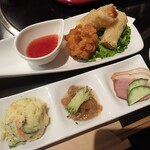 石鍋料理 健 - コースの前菜と揚げ物♡