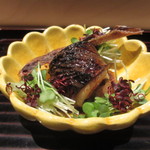 お料理 佐藤 - 秋刀魚、紫蘇を巻いてます