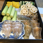 天風楽・ブランド松葉蟹 松屋町 青天 - 今日の天ぷらの食材