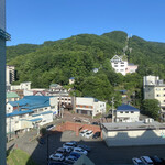 登別温泉　ホテルまほろば - ローカから熊牧場のロープウェイが見えました。