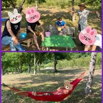 ブルーベリーの丘くりはら - 栗原さんのお話を皆で聞きます。
      母はハンモックで寝ていました笑笑