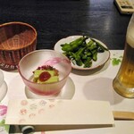 割烹 半兵衛 - 先付けに、枝豆と枝豆の豆腐です