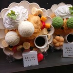 しゃぶしゃぶ 十勝晴れ - パンケーキサンプル2。
            抹茶はアイスも抹茶味。