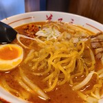 弟子屈ラーメン - 麵のアップです。