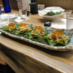 醍醐 - 真鯛の炙りをさっぱりとのりで巻いて頂く