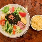 Manfukuen - 日替わり定食（焼のり冷麺＋小チャーハン） ¥780