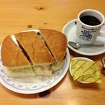 コメダ珈琲店 - エビカツサンド＆ブレンドコーヒー