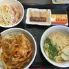 なか卯 - かき揚げ丼380円、サラダ150円、小うどん200円(小うどんはクーポンで無料)(2021.7.16)