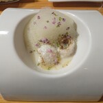 メルモーゾダ ドロカワ - 冬瓜のスープ、紫蘇の泡、鱧