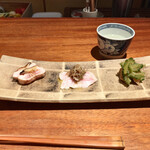 なかむら - 天草大王三品（タタキ、ゴーヤ、ハム？）