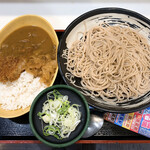 ゆで太郎 - 得セット　金曜日のミニカツカレーwith冷そば　620円