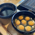 ろばたやき山ろく - 卵とタレ焼きの残りタレで