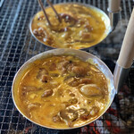 ろばたやき山ろく - 卵投入