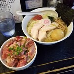 塩そば専門店 桑ばら - 冷やし塩そば＋本マグロ丼