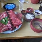 寺泊中央水産 まるなか - 私の頼んだ、【６食限定 】マグロ中落ち定食(税込1,500円)
