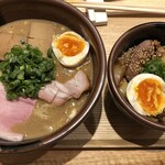 中華蕎麦 とみ田 - TOKYO-X純粋豚骨らぁめん＋焼豚ごはん＋味玉