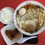 ラーメン もっけだの - ランチセット（中華そばあっさり）+味玉（スクラッチクーポン）