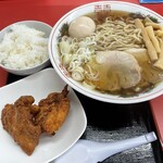 ラーメン もっけだの - ランチセット（中華そばあっさり）+味玉（スクラッチクーポン）