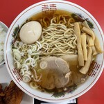 ラーメン もっけだの - ランチセットの中華そばあっさり+味玉（スクラッチクーポン）