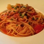 パスタ（鶏もも肉・クルミ・とうがんのトマトソースのトマトソース）