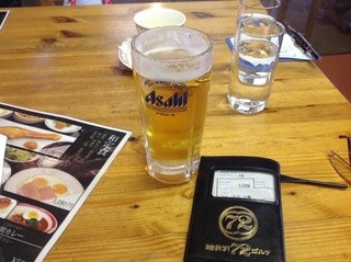 軽井沢72ゴルフ東コースレストラン - モーニング生ビール¥750→¥560