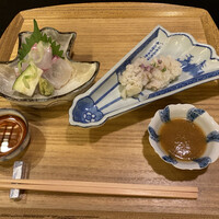 露庵 菊乃井 木屋町店 - 鯛刺身と鱧