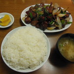 大衆中華 宝来 - Ｂ定食　レバーニラ炒め