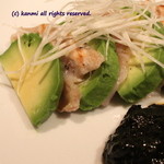 軍鶏十番 - 胸アボガド（自家製海苔醤油）780円