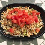 bar soundmarket - セロリと干しエビの角切りトマトのせチャーハン