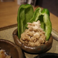とり料理 鳥者 - ピーマンと鳥そぼろ