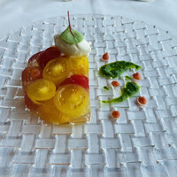 フランス料理 プリドール - カラフルトマトのテリーヌ仕立て　
                      ルッコラのアクセント