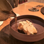 communico - 穴子のベニエ　焼き茄子　干し椎茸