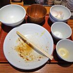 とんかつは飲み物。 - 淡麗とんかつ定食（山盛）810円（惣菜３種類まで無料、ご飯おかわり無料）